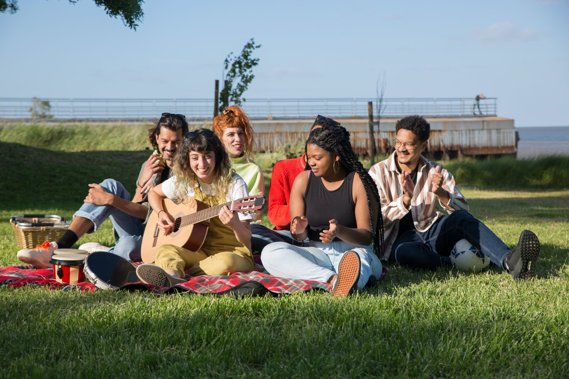 a group of friend enjoying their vacations at outdoor